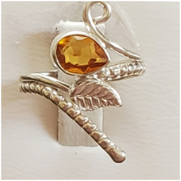 Genuine 1ct Citrine Art Ring Size 5 - Picture 1 of 6